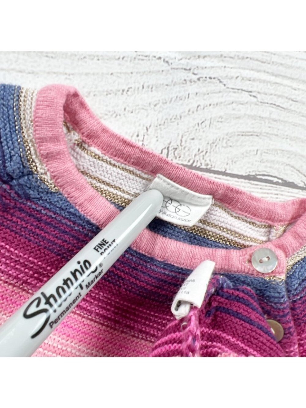 Egg Striped Knit Long Sleeve Baby Dress Pink Toddler Outfit 12-18 Months - Picture 2 of 4